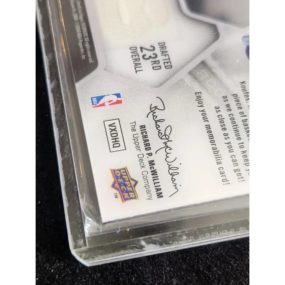Kosta Koufos 2008-09 SP Signature Threads RC Auto Dual Patch /599 Jazz